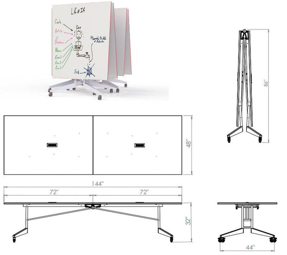 Nomad Folding Conference Table with Mobile Whiteboard