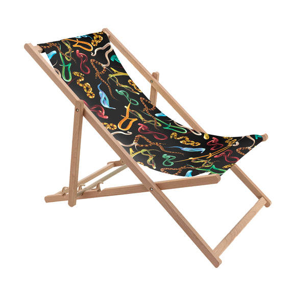 Toiletpaper Wooden Folding Indoor/Outdoor Deckchair