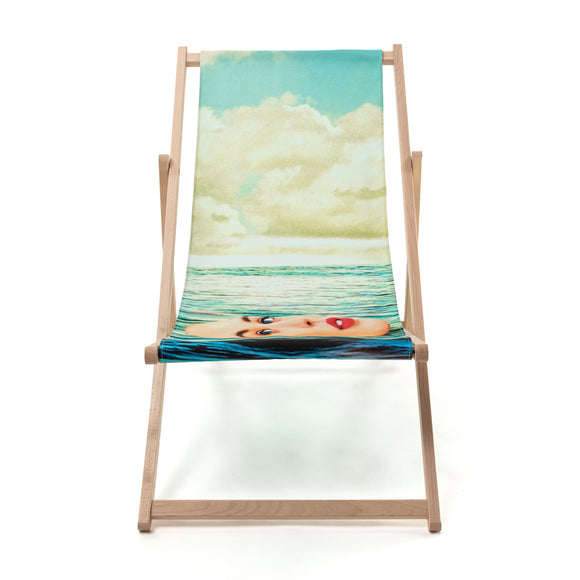 Toiletpaper Wooden Folding Indoor/Outdoor Deckchair