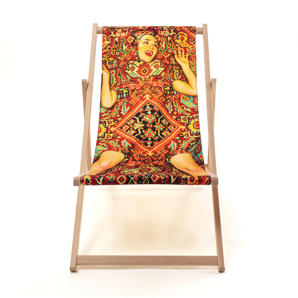 Toiletpaper Wooden Folding Indoor/Outdoor Deckchair