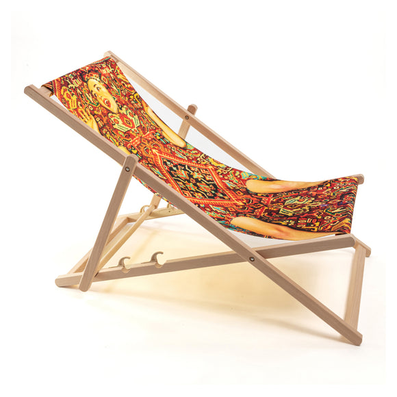 Toiletpaper Wooden Folding Indoor/Outdoor Deckchair