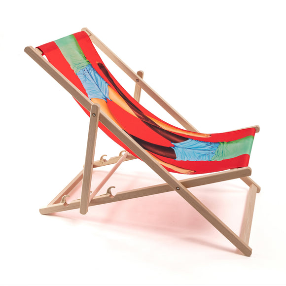 Toiletpaper Wooden Folding Indoor/Outdoor Deckchair
