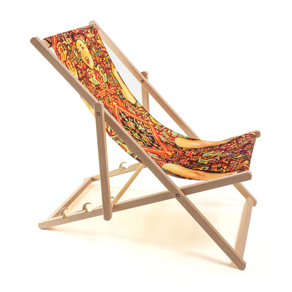 Toiletpaper Wooden Folding Indoor/Outdoor Deckchair