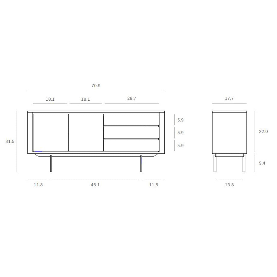Shadow 2-Door 3-Drawer Sideboard