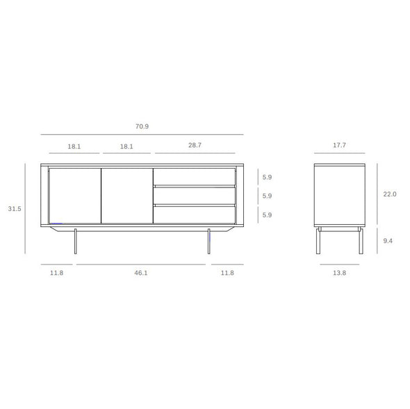 Shadow 2-Door 3-Drawer Sideboard