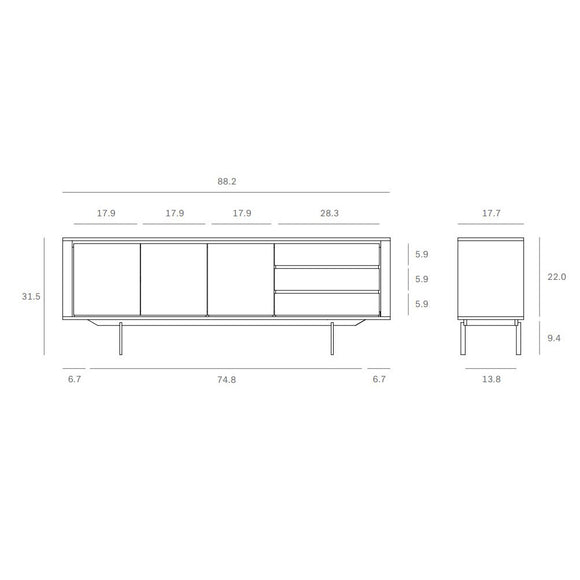 Shadow 3-Door 3-Drawer Sideboard
