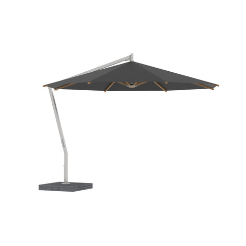 Shady X-Centric Round Umbrella with Teak Ribs