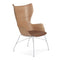 K/Wood Upholstered Chair  option Light Wood/Light Leather/Chrome