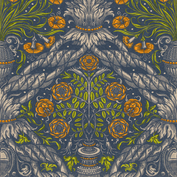 Floral Ornament Wallpaper Sample Swatch