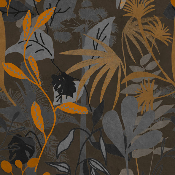 Caribbean Garden Dark Wallpaper Sample Swatch