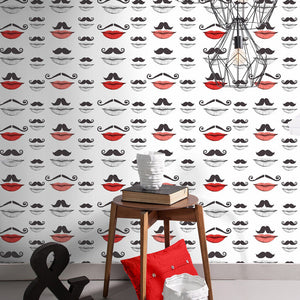 Moustache And Lips Wallpaper