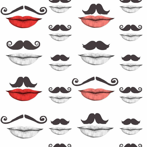Moustache And Lips Wallpaper Sample Swatch