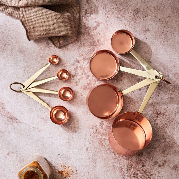 Copper & Brass Measuring Spoons & Cups Set