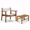 Djurö Lounge Armchair with Sling  option Teak Footstool