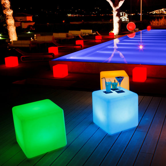 Cube Outdoor Bluetooth LED Floor Lamp