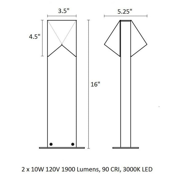 Inside-Out® Triform Compact 2-Light LED Bollard