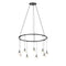 Suspenders Ring Multi Light Pendant Light  option Half-Etched Sphere