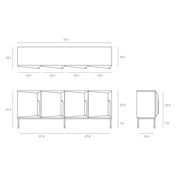 Stairs 4-Door Sideboard