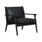 Ren Lounge Chair  option Black Oak / Bellagio Black Leather