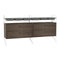 Double Wall Cabinet Shelving Unit  option Walnut / White