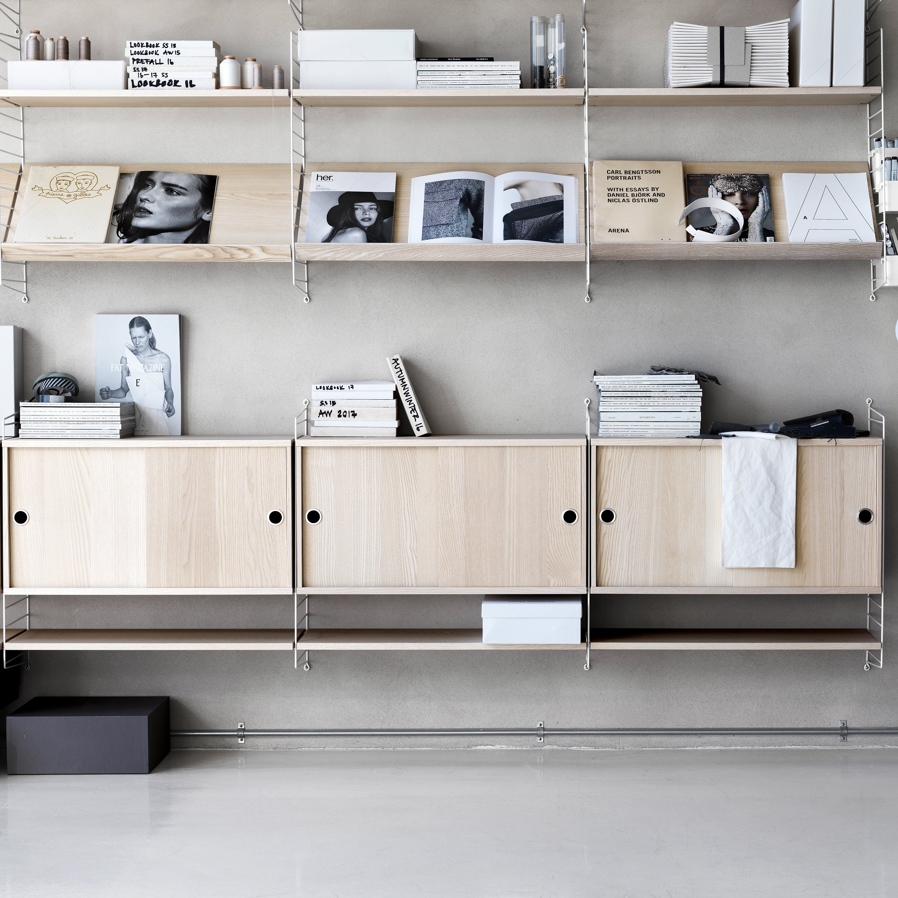 String Furniture Horizontal Wall Cabinet Shelving Unit - 2Modern