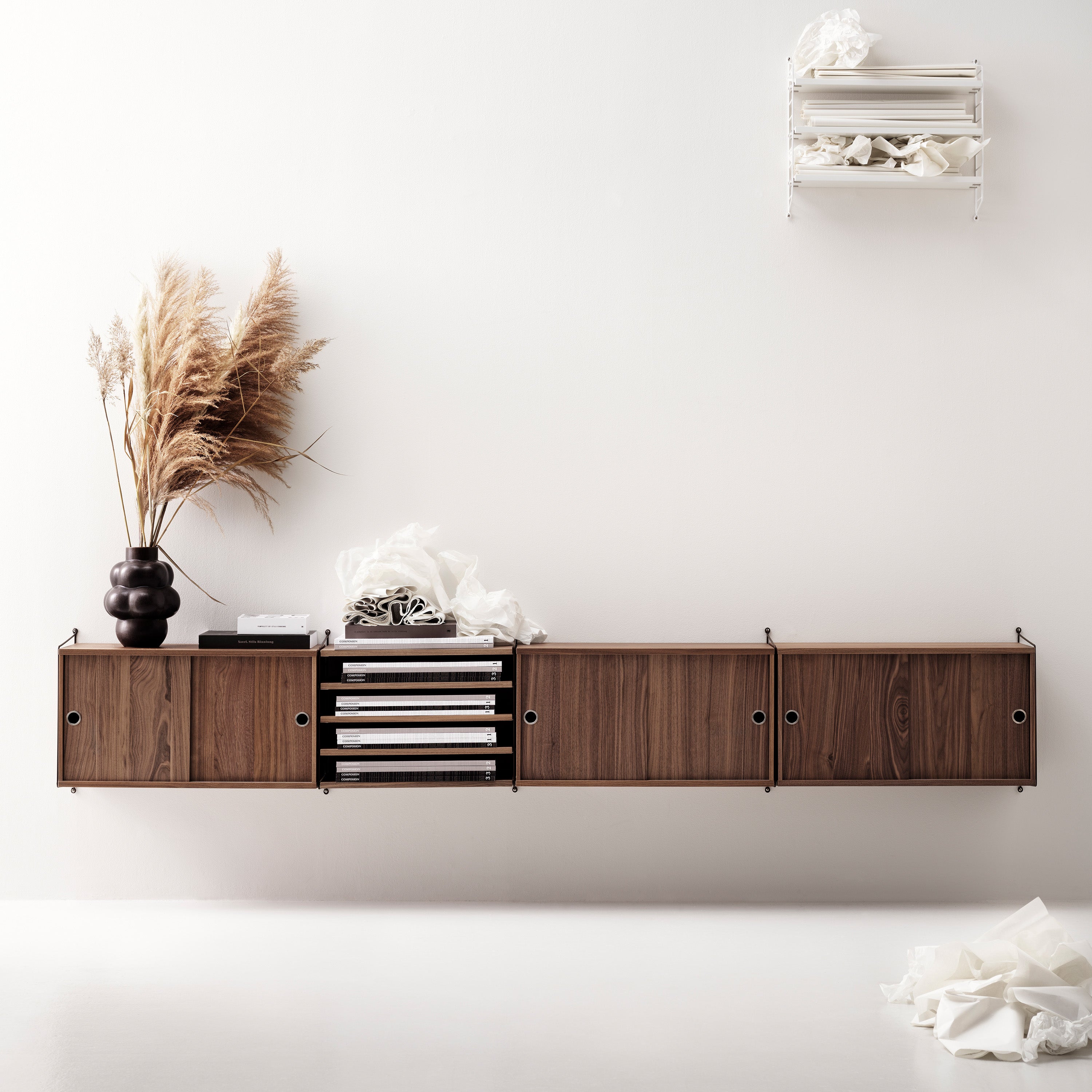 String Furniture Horizontal Wall Cabinet Shelving Unit - 2Modern
