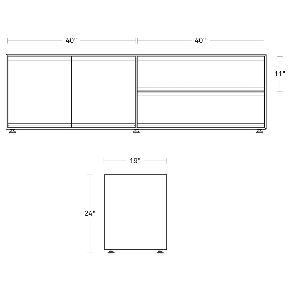 Superchoice 2-Door with 2-Drawer Console