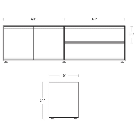 Superchoice 2-Door with 2-Drawer Console