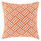 Basketweave Outdoor Pillow  option Ivory/Burnt Orange