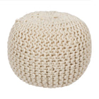 Beige Wool Pouf