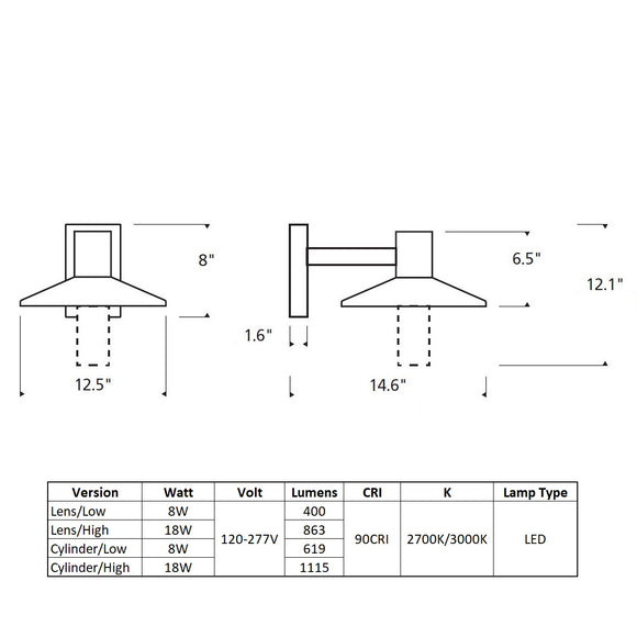 Ash 12 Outdoor Wall Sconce