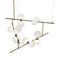 ModernRail Chandelier 2  option Glass Orbs