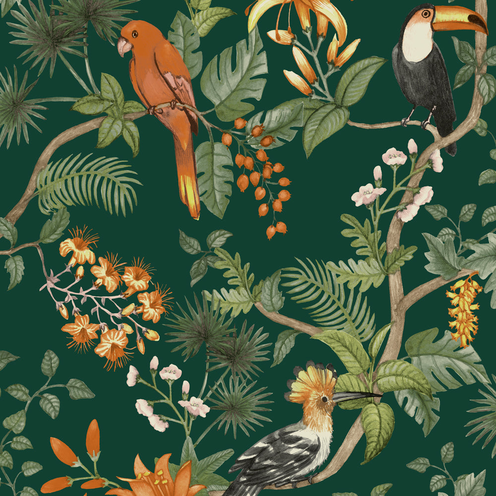 Birds of Paradise Peel and Stick Wallpaper Sample Swatch