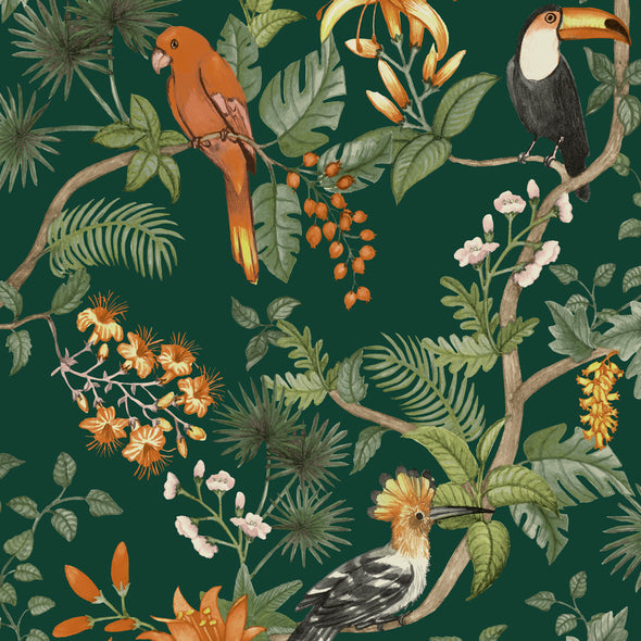 Birds of Paradise Wallpaper Sample Swatch