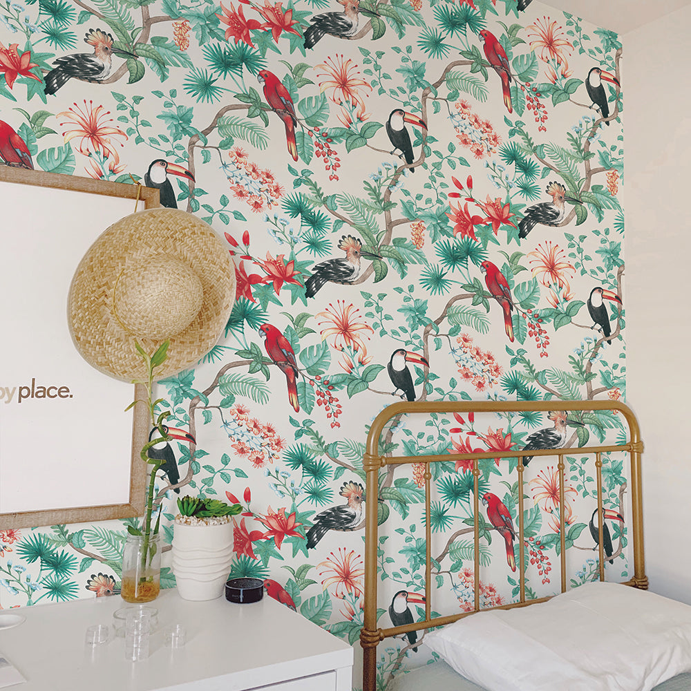 Birds of Paradise Peel and Stick Wallpaper