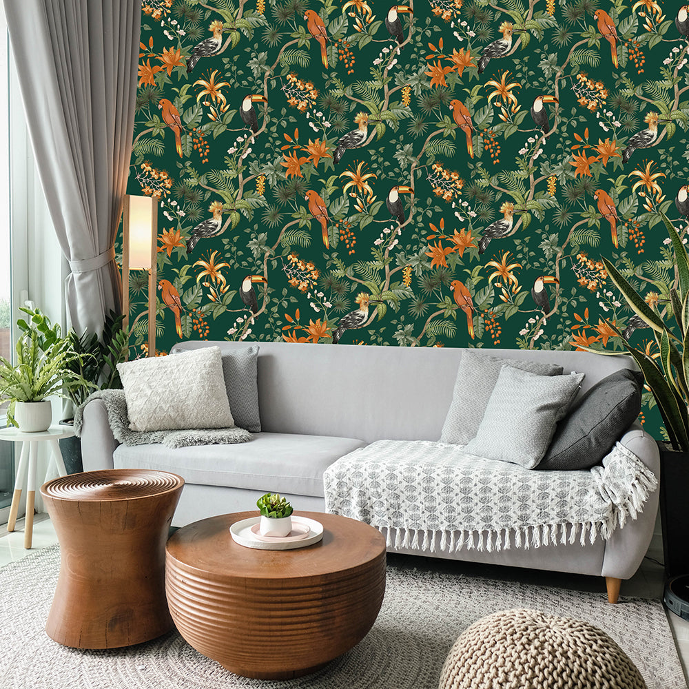 Birds of Paradise Peel and Stick Wallpaper