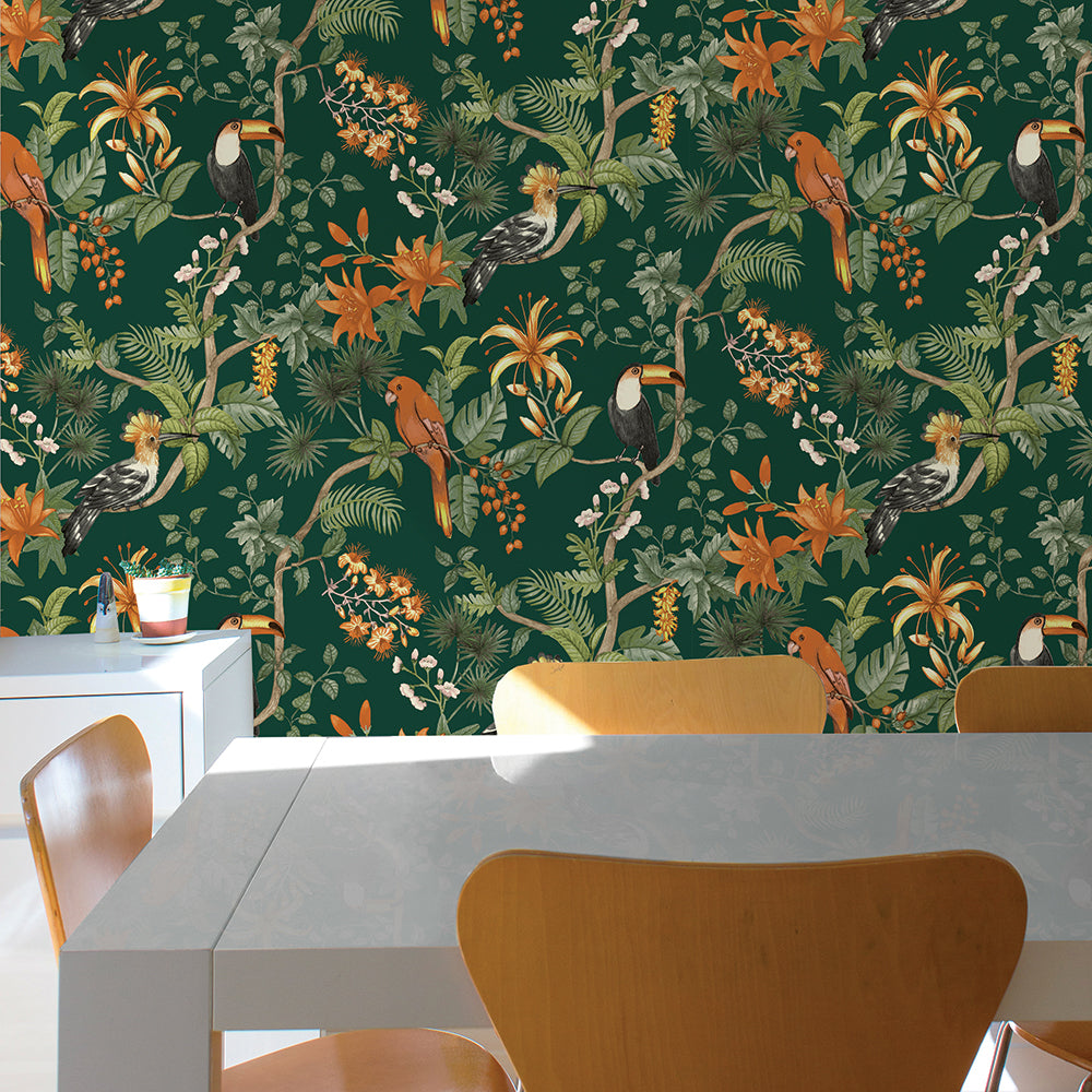 Birds of Paradise Peel and Stick Wallpaper