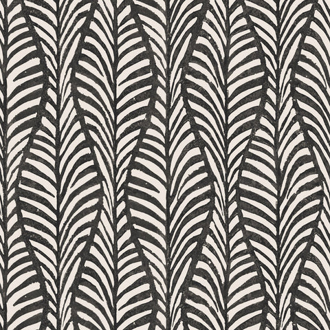 Block Print Leaves Wallpaper