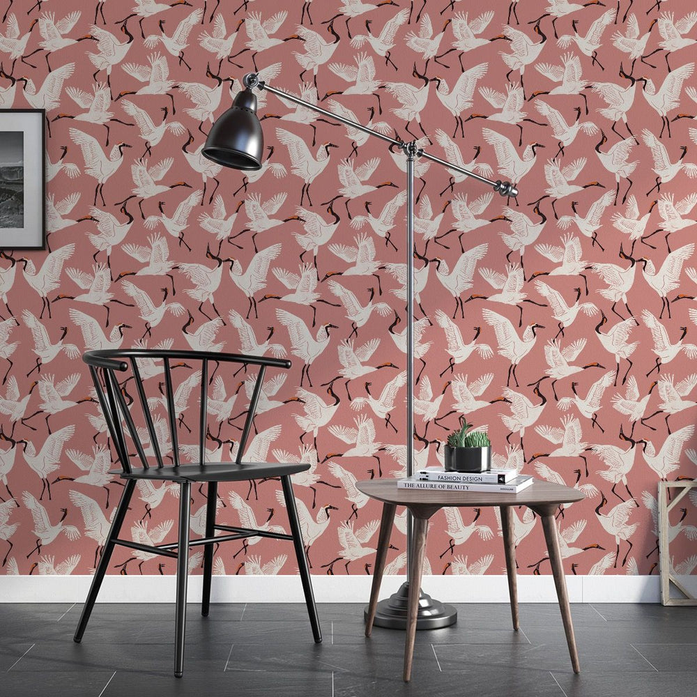 Family of Cranes Peel and Stick Wallpaper