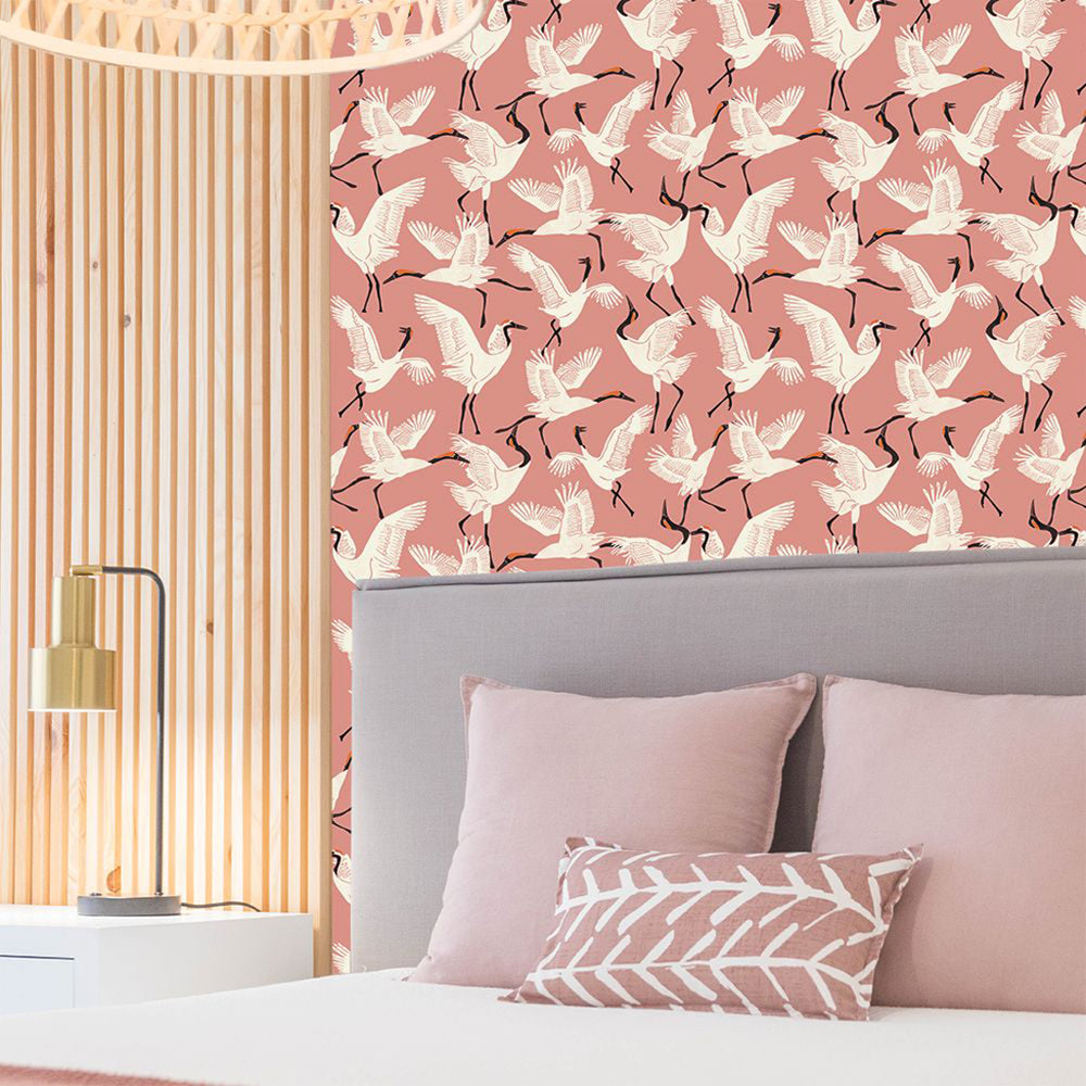 Family of Cranes Peel and Stick Wallpaper