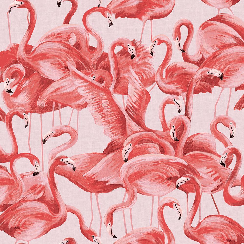 Flamingo 5.5 yds. Peel and Stick Wallpaper Sample Swatch