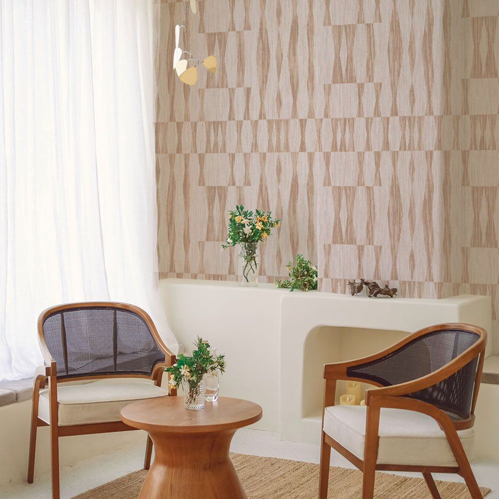 Grasscloth Geo Peel and Stick Wallpaper
