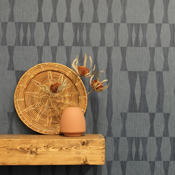 Grasscloth Geo Wallpaper