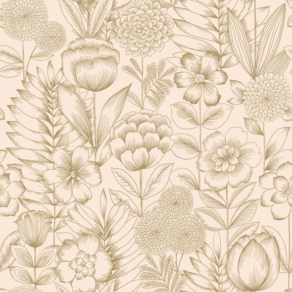 Homestead Floral Metallic Wallpaper Sample Swatch