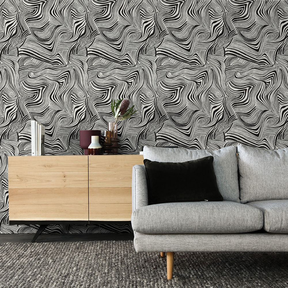 Zebra Marble Peel and Stick Wallpaper