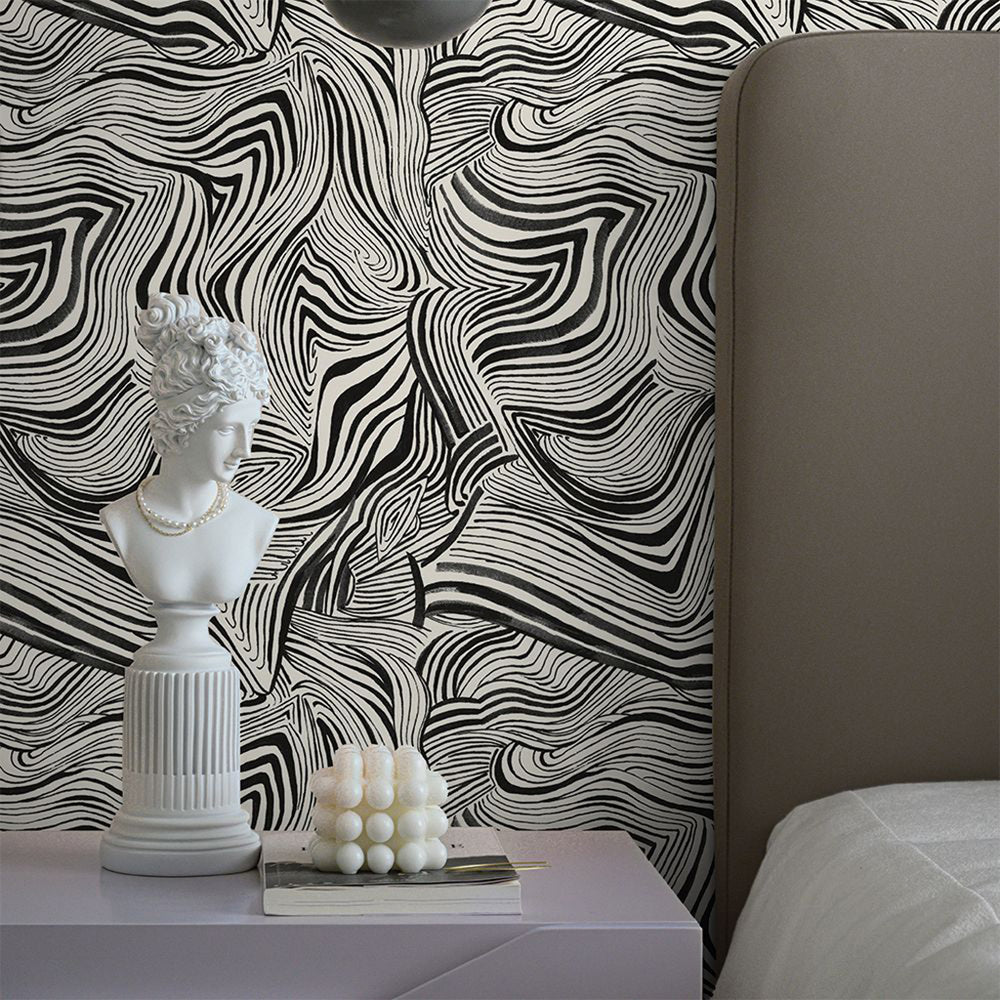 Zebra Marble Peel and Stick Wallpaper