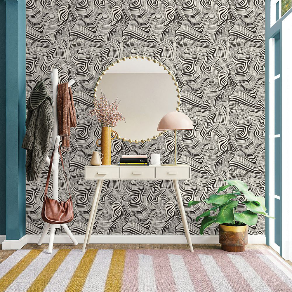 Zebra Marble Peel and Stick Wallpaper