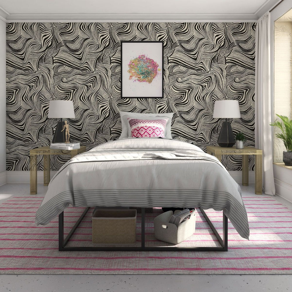 Zebra Marble Peel and Stick Wallpaper