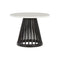 Fan Table  option White Marble / Black Birch