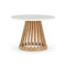 Fan Table  option White Marble / Natural Oak
